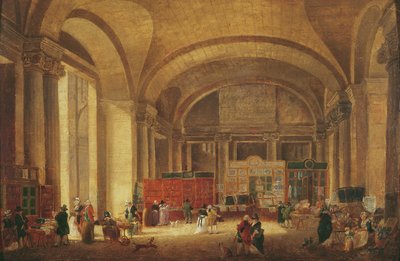 Print Sellers at the Entrance to Louvre by Pierre Antoine Demachy